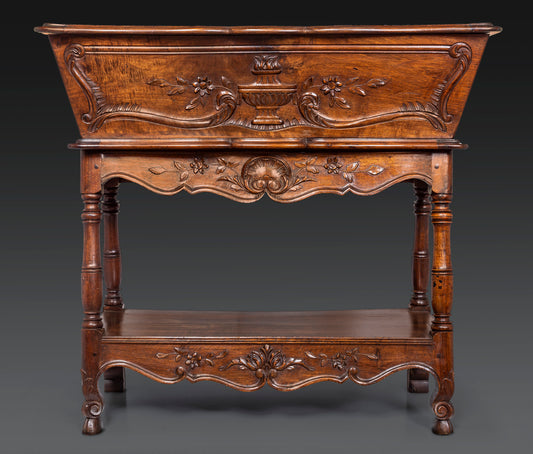 Antique 19th century French carved walnut Louis XV dough bin