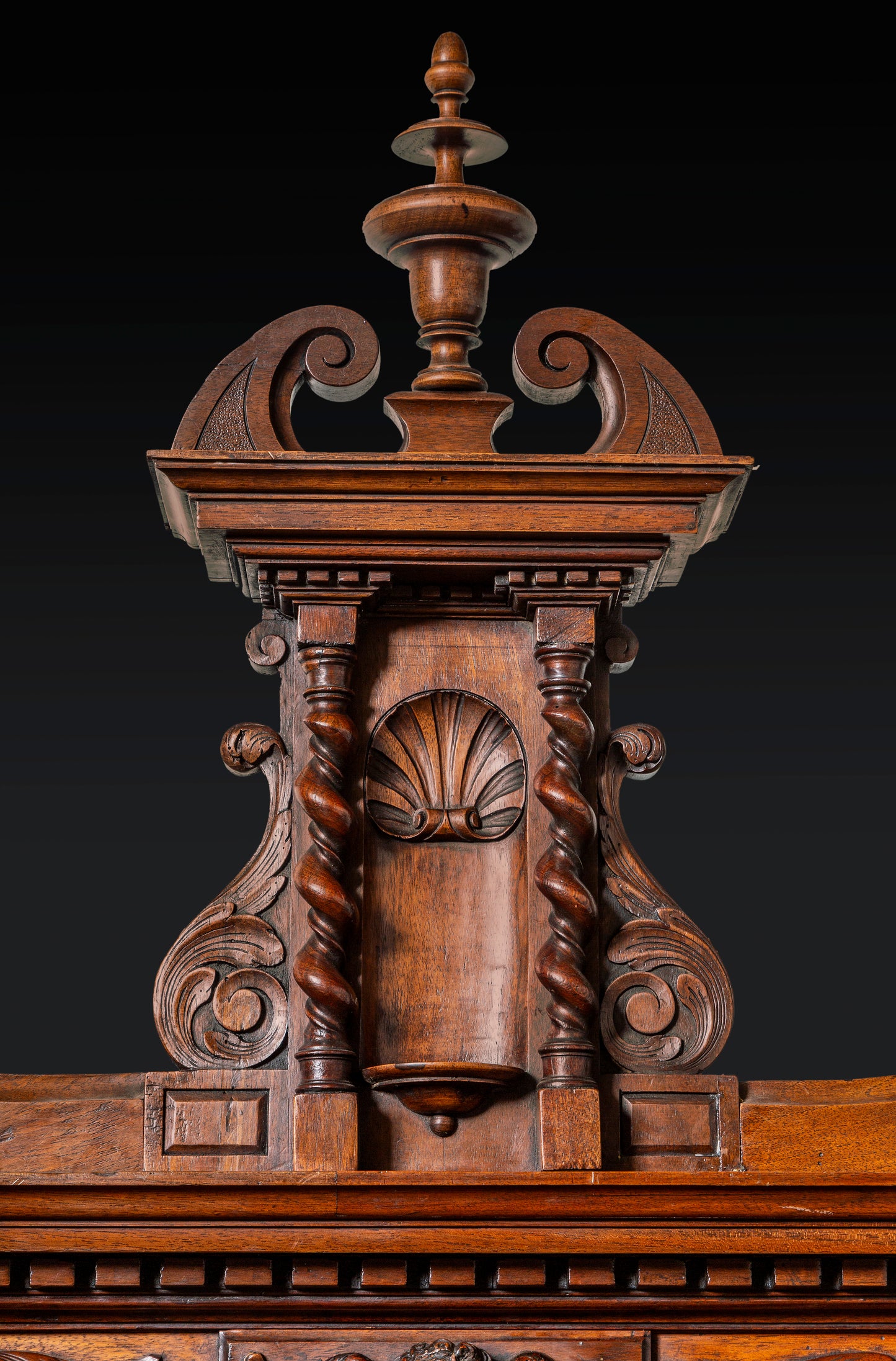 Antique French 19th century carved walnut cabinet