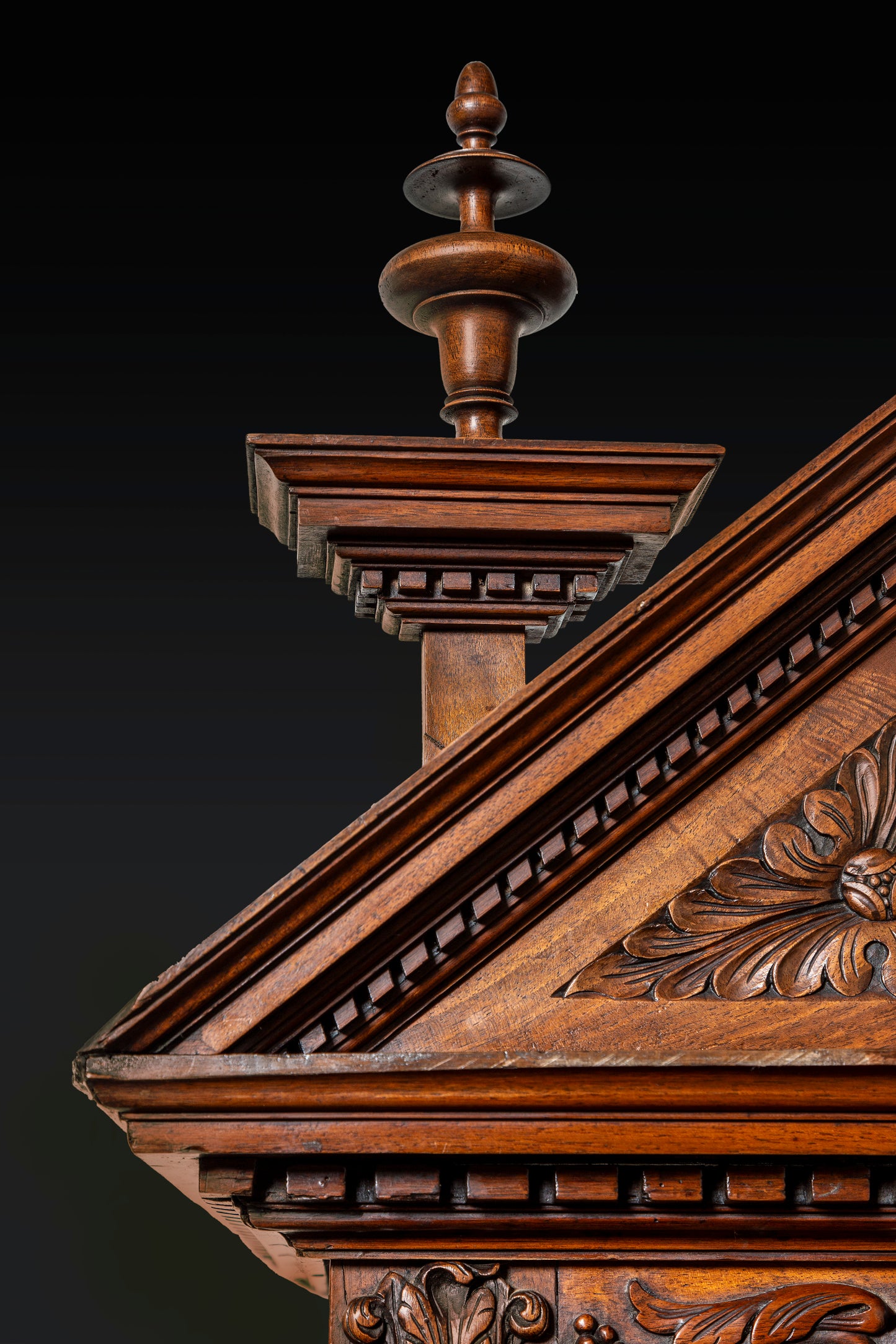 Antique French 19th century carved walnut cabinet