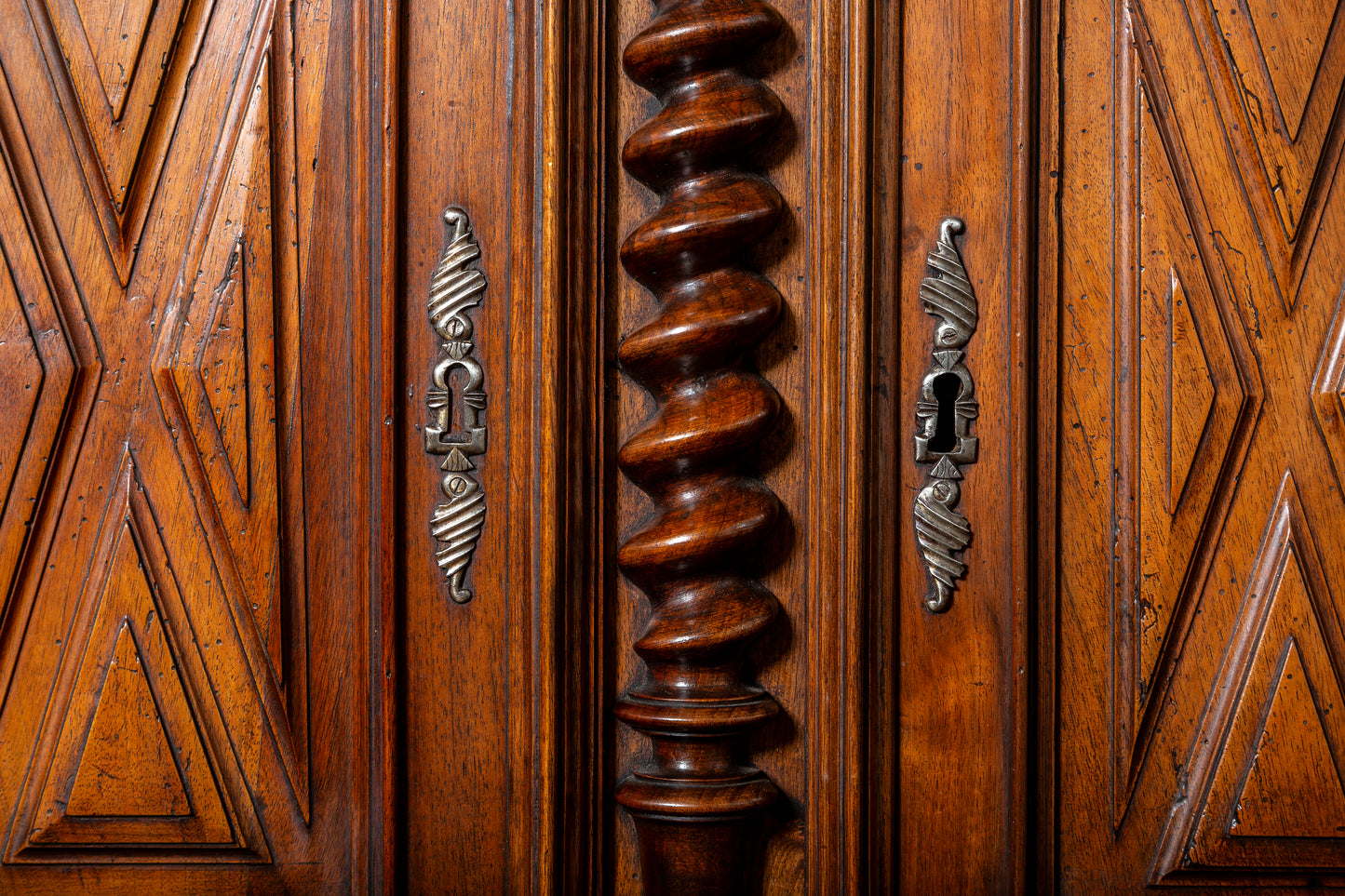 Antique French 19th century carved walnut cabinet