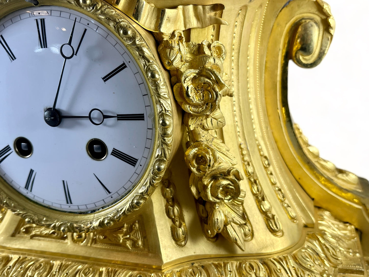 Antique 19th century Napoleon the 3rd gilt ormolu mantel clock