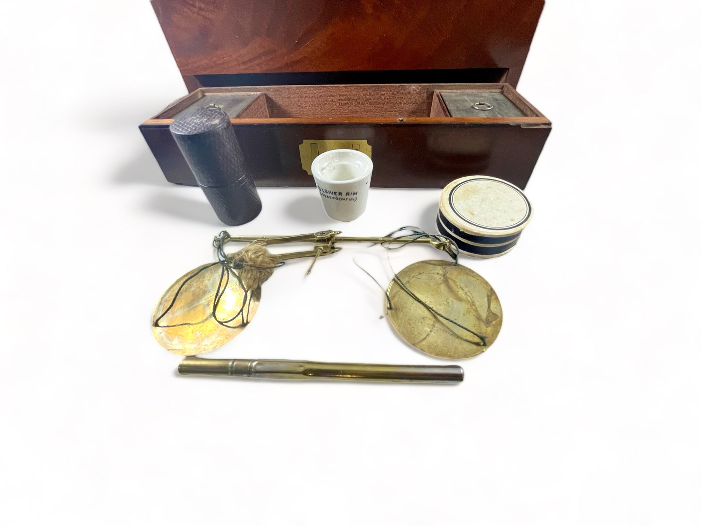 Antique 1700s English mahogany Georgian Apothecary campaign chest