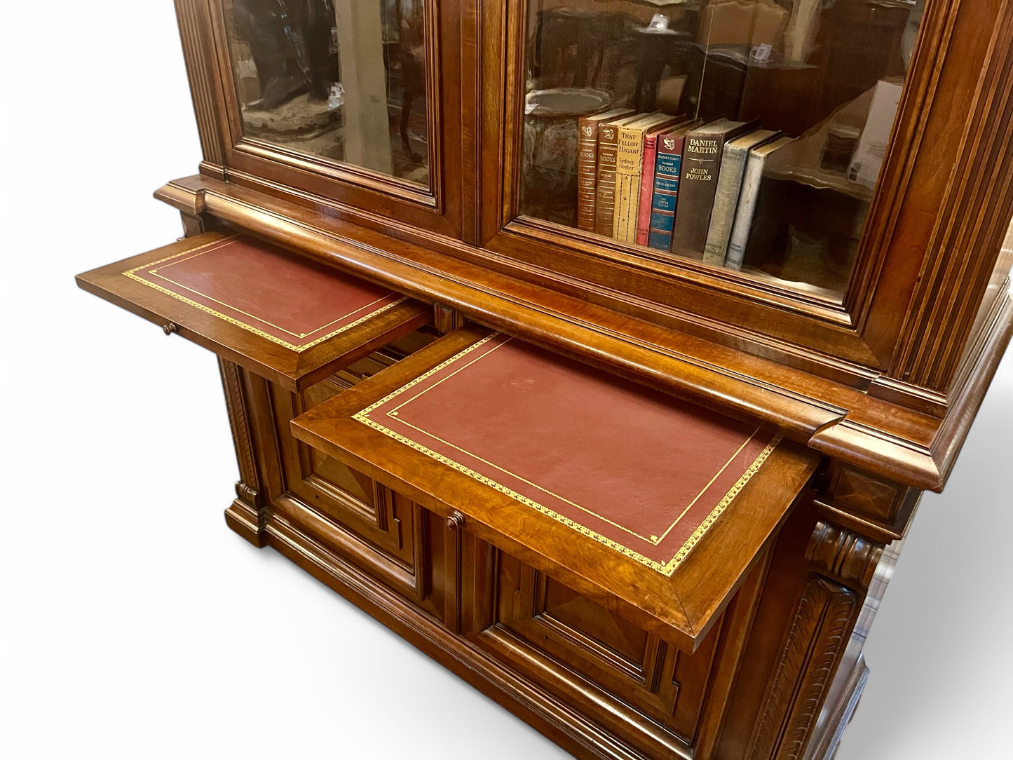 Antique 19th century French mahogany two door bookcase