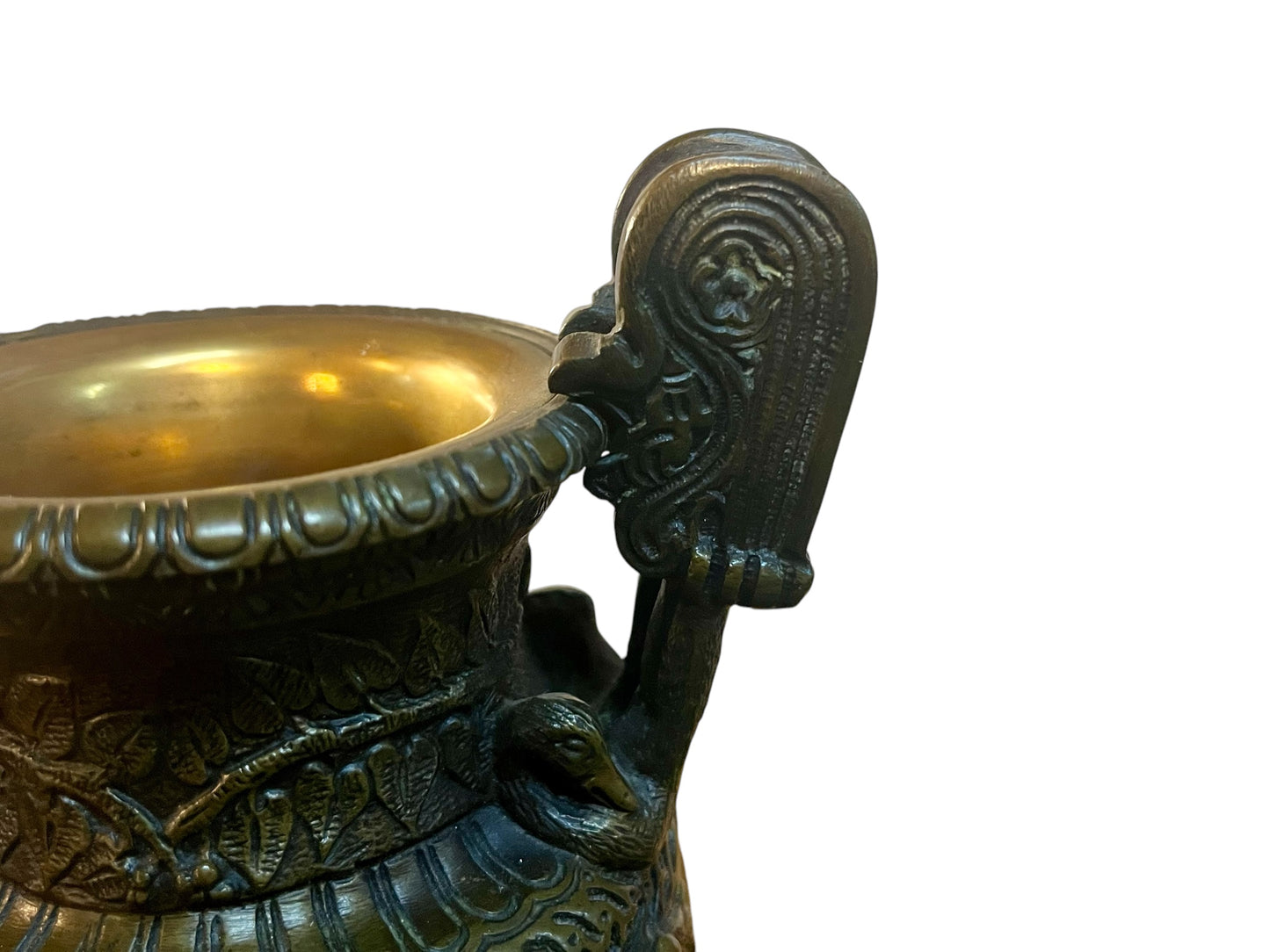 Antique A pair of 19th century French renaissance cast bronze urns