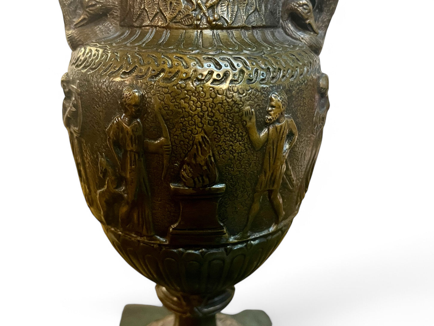 Antique A pair of 19th century French renaissance cast bronze urns
