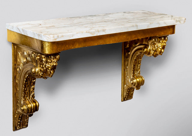 Antique 19th Century French Rococo style;e carved and gilded wood wall Consul