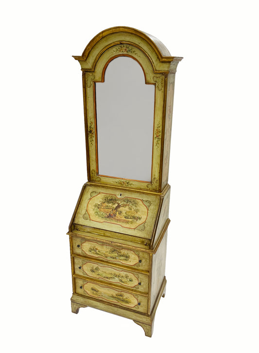 Italian Painted Secretaire Bookcase