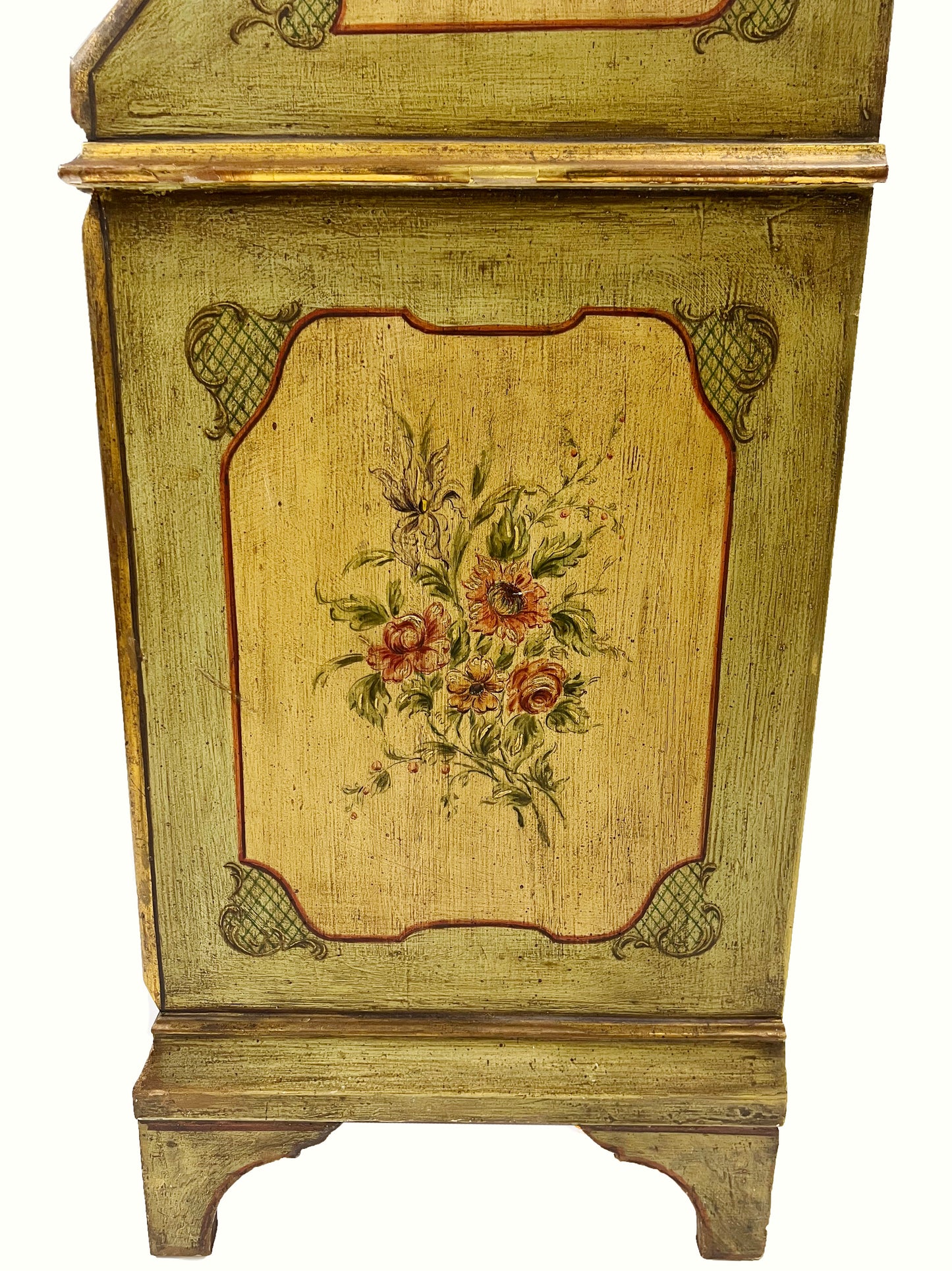 Italian Painted Secretaire Bookcase