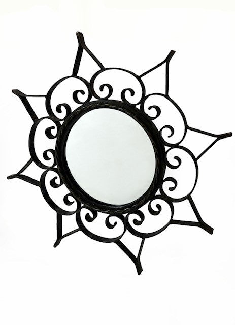 French wrought iron mirror.