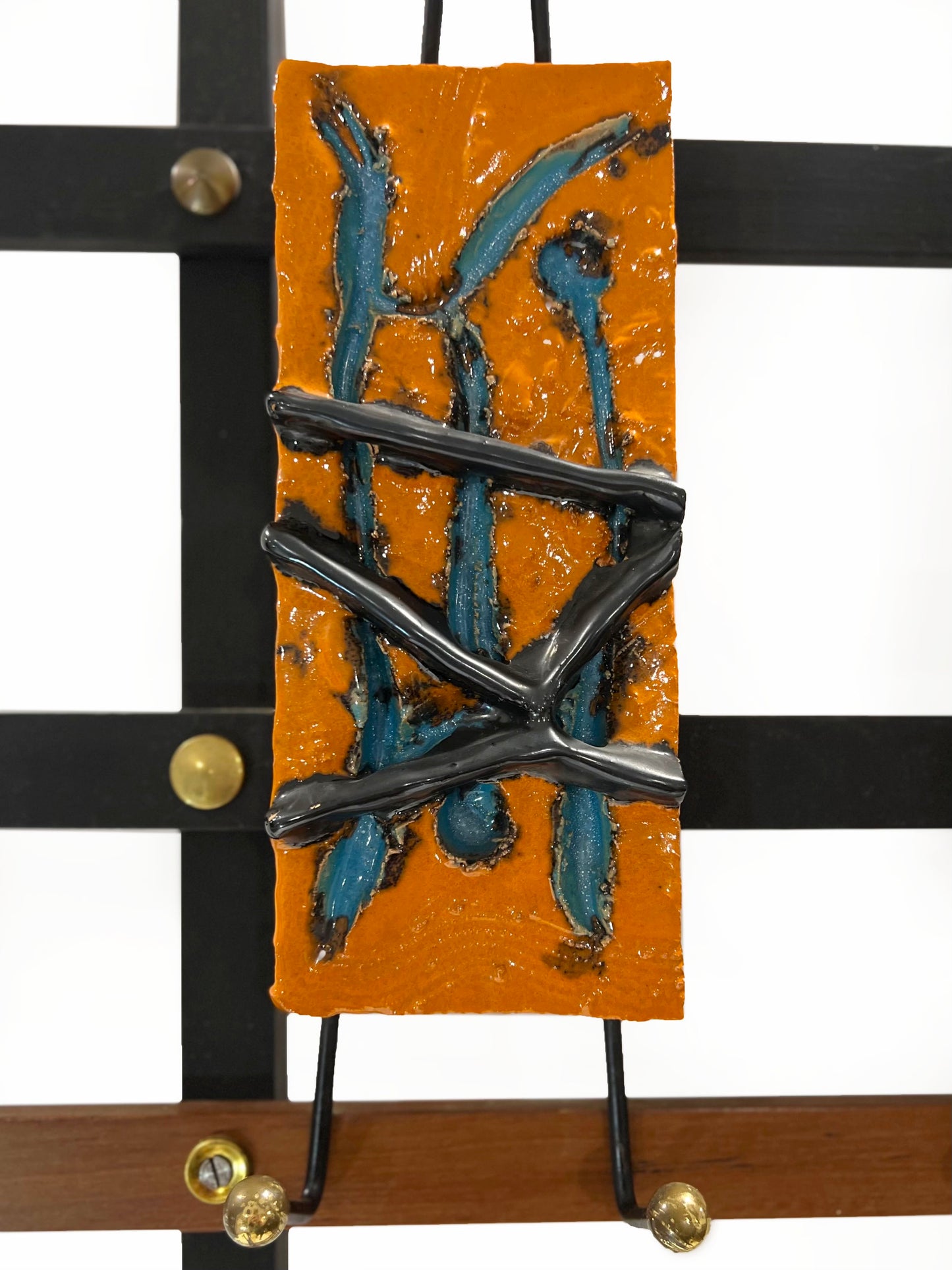 A pair of Italian mid century wall mounted hat or coat racks