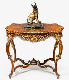 Antique Italian carved and parcel gilt Rococo style occasional table