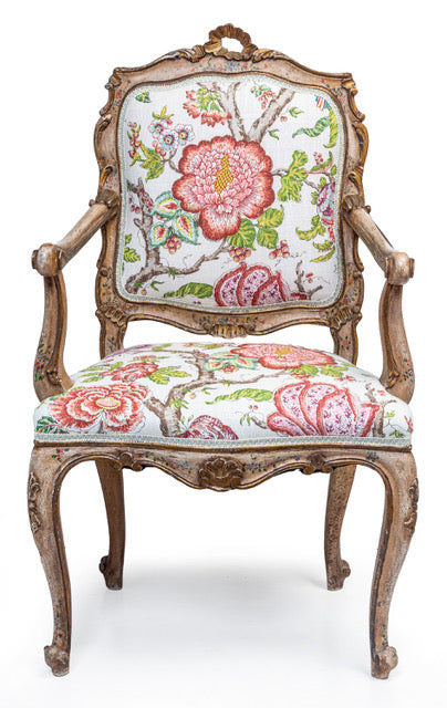 Antique 19th century Italian Venetian painted style arm chair