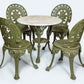 Antique cast iron garden setting 19th century with marble topped table