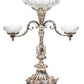Antique English fine quality 3 branch silver plated epergne with cut glass bowls