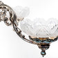 Antique English fine quality 3 branch silver plated epergne with cut glass bowls