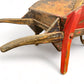 Antique 1900 Australian hand made wooden wheelbarrow with forged iron spoked wheel