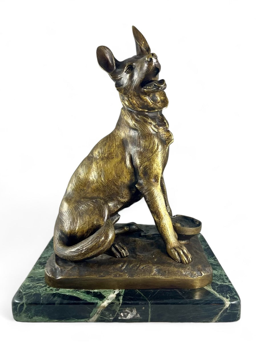 Antique 19 th century bronze figure, Alsatian dog