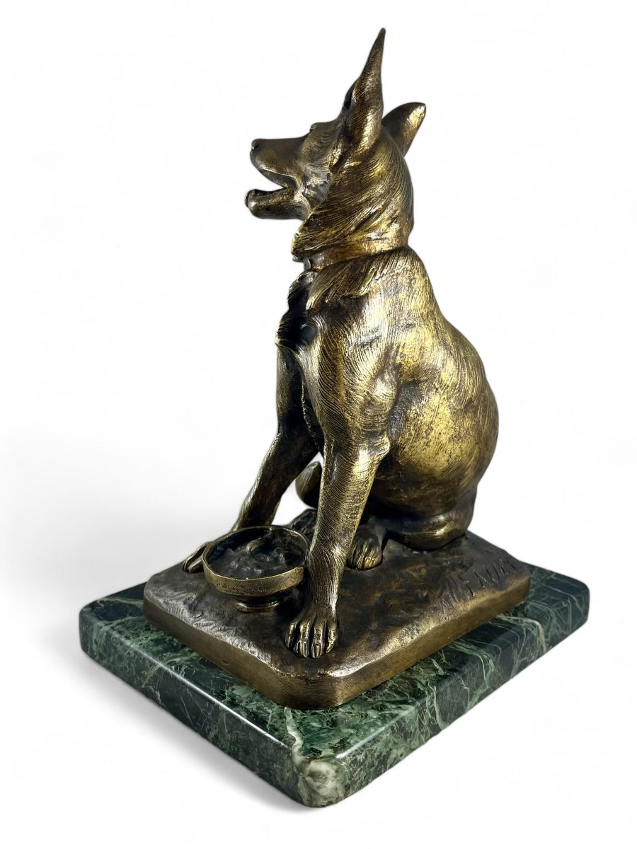 Antique 19 th century bronze figure, Alsatian dog