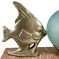 Vintage French art deco bubble blowing fish lamp on marble base