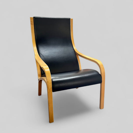 Vintage Mid century Danish high back siesta multi ply beech wood arm chair