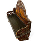 Antique carved wood 19th century Italian parcel gilt and painted Rococo style bench
