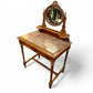 Antique French walnut ladies dressing table with marble top
