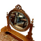 Antique French walnut ladies dressing table with marble top