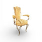Vintage French Art Deco style wrought iron with gilt finish glass topped table with two chairs