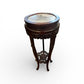 Antique carved Chinese rosewood pedestal with original grey marble insert