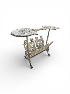 Antique 19th century English victorian cast-iron occasional table and magazine rack