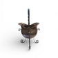 Antique French helmet shaped copper jardiniere mounted in the original wrought iron stand