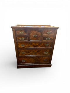 Antique Australian walnut chest of 7 drawers fitted with original brass handles
