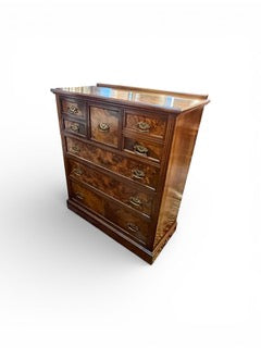 Antique Australian walnut chest of 7 drawers fitted with original brass handles