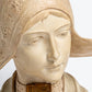 Vintage c1930 Art deco French painted terracotta bust of a young maiden