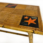 Vintage bamboo and ceramic tiled coffee table.