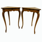 Pair of French Cherrywood corner tables.